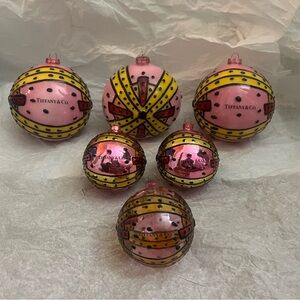 Tiffany & Co. Pink and Yellow Festive Ornaments